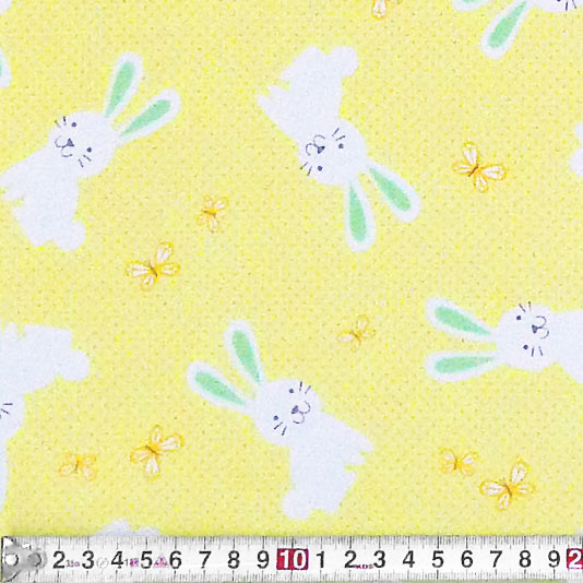 白ウサギと蝶々 トス/レモンイエロー