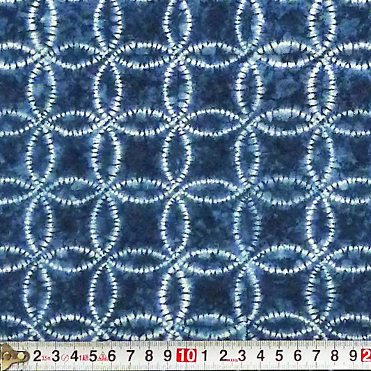 絞り染めプリント 合わせ縫い/藍