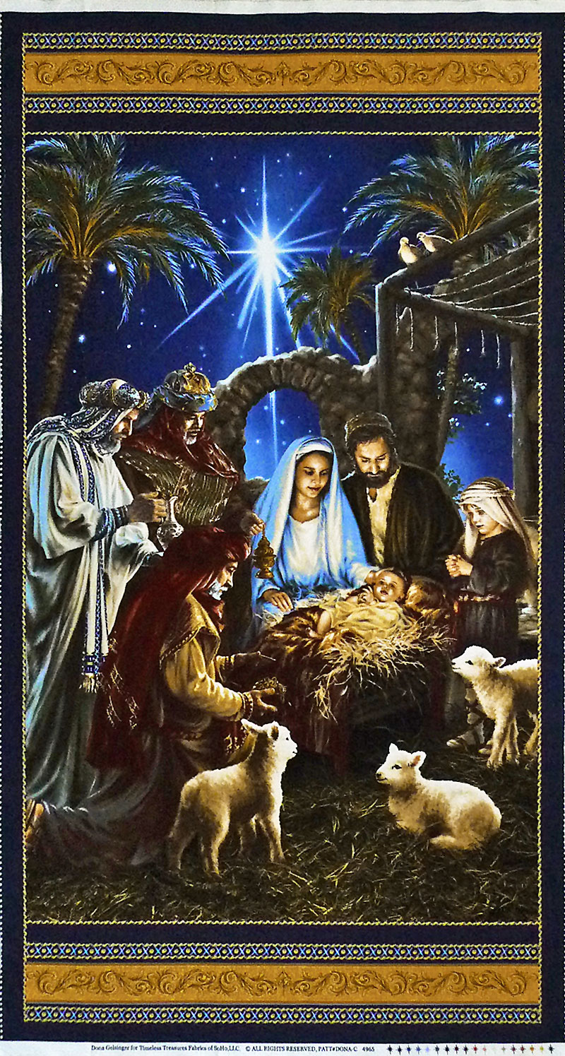 キリストの降誕 クリスマスタペストリーパネル 59.5*110