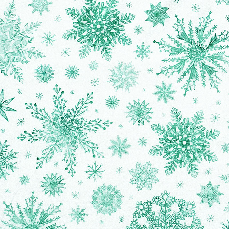 リアルな雪の結晶 グリーン/ホワイト