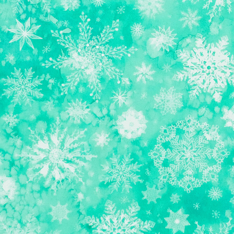リアルな雪の結晶 ホワイト/エメラルド