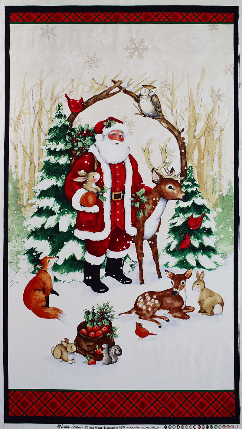サンタ、鹿、ウサギなどのクリスマス・タペストリー 59*110