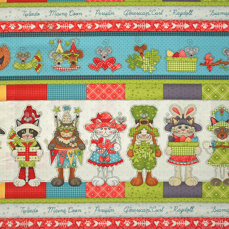 仮装したネコ ボーダー/ホワイト