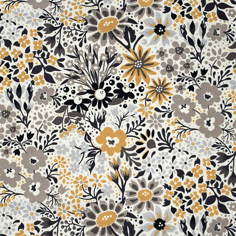 色々なお花 グレー・ベージュ・ブラック/クリーム