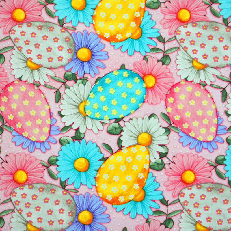 卵、お花 イースター/ピンク